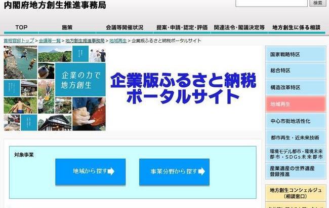 「内閣府　企業版ふるさと納税ポータルサイト」より