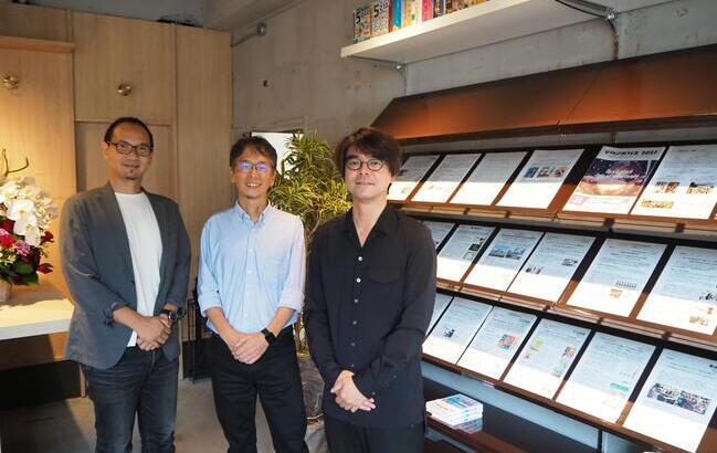 井上さん、妹尾さん、橋口さん（左から）。メディアコート四国で