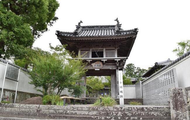 十河一存の墓は称念寺（高松市十川東町）の北約100ｍのところにある