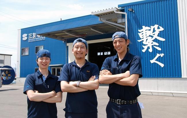 左：技術者　白石 巧大さん（今宮工科高校出身） 中：技術者　二宮 侑幹さん（三本松高校出身） 右：技術者　髙尾 亮太さん（高松北高校出身）
