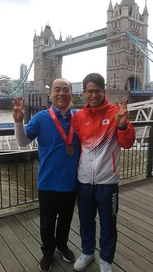 2019年ロンドンパラマラソンで銅メダルを獲得した NTT西日本 堀越信司選手と