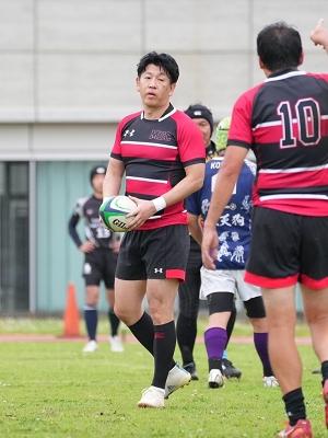 ラグビー熱は今も健在、ポジションはフルバック。 社内ラグビー部OBチームで草ラグビーを楽しむ