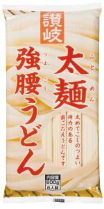 主力商品「太麺強腰うどん」 600g250円(税別)