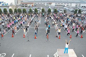 市内各地で行われている早朝のラジオ体操