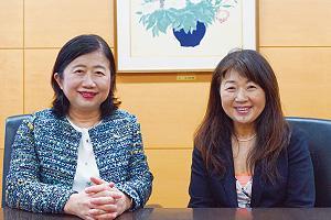 日本公認会計士協会の関根愛子会長と=10月、東京