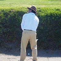 ボールを横に出すのが精一杯のフェアウェーバンカーは、 夏泊ゴルフリンクス