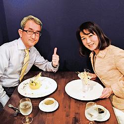 誕生日に夫婦で食事。 奥さんはフリーの司会者