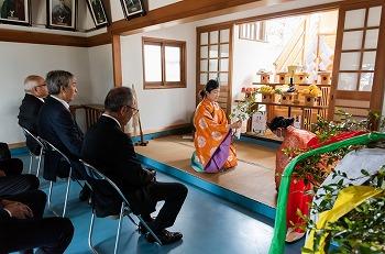 毎年、創立記念日に行う「神社祭」=坂出市林田町の塩釜神社