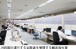 JR四国が運行する全路線を管理する輸送指令室